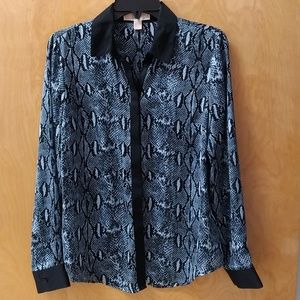 Michael Kors Blue Snake Skin Long Sleeve